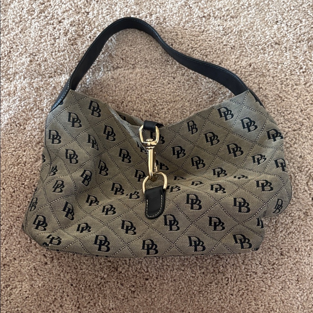 Dooney & Bourke Black and Tan Shoulder Bag
